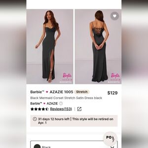 AZAZIE Black Mermaid Corset Stretch Satin Dress